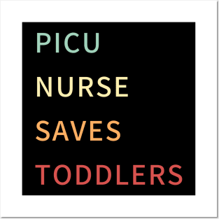 Picu nurse saves toddlers retro colours Posters and Art